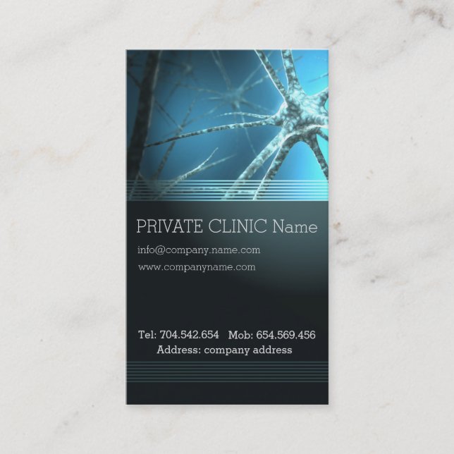 Karte Neurologe-private Klinik-Doktor-menschlicher (Vorderseite)