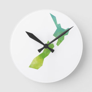 Karte Neuseeland Runde Wanduhr