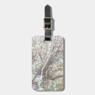 Karte: New York-area, 1906 Gepäckanhänger