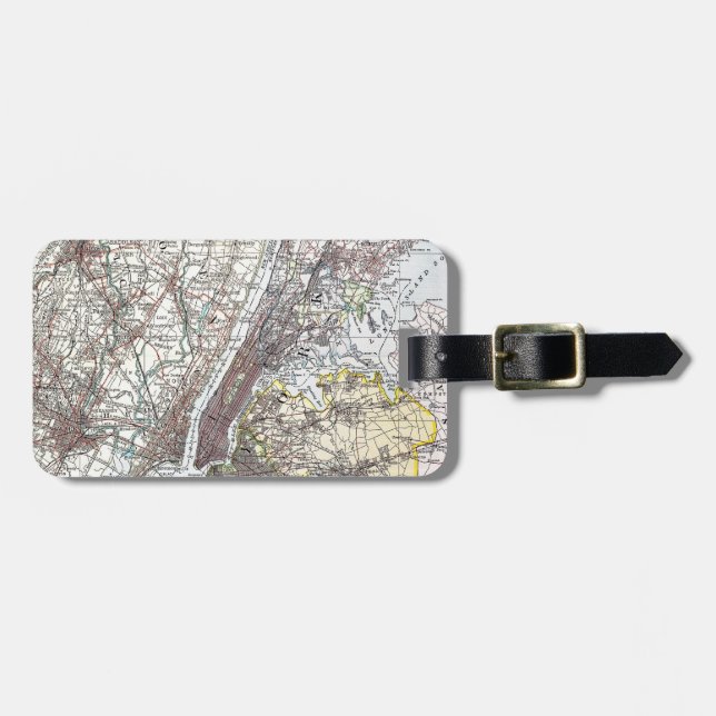 Karte: New York-area, 1906 Gepäckanhänger (Vorderseite horizontal)