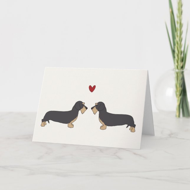 Karte niedliches Dachschund des Valentines Tages (Vorderseite)