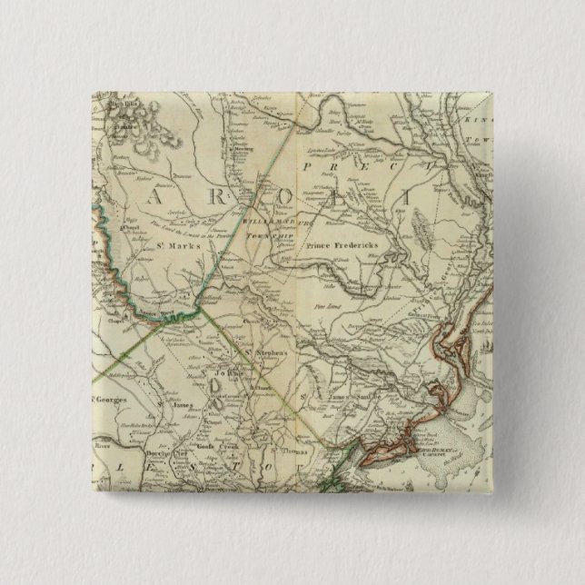 Karte Nord- und Südkarolina Button (Vorderseite)