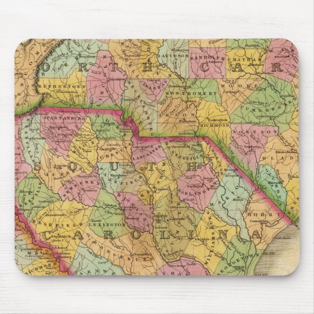Karte Nord- und Südkarolina und Georgien Mousepad (Vorne)