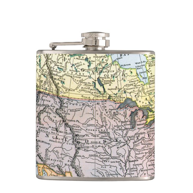KARTE: NORDAMERIKA, 1890 FLACHMANN (Vorderseite)
