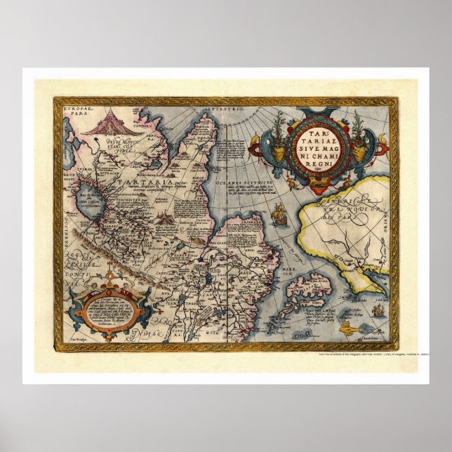 Karte Nordasiens von Abraham Ortelius 1603 Poster (Vorne)