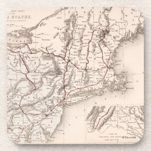 Karte: Nordost-USA Untersetzer