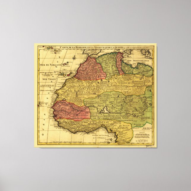 Karte Nordwestafrikas (1792) Leinwanddruck (Vorderseite)