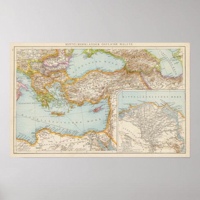 Karte Oriental Mediterranea Poster (Vorne)