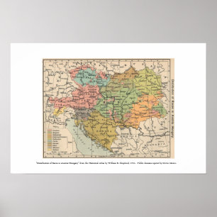 Karte Österreichs Ungarn 1911 Poster