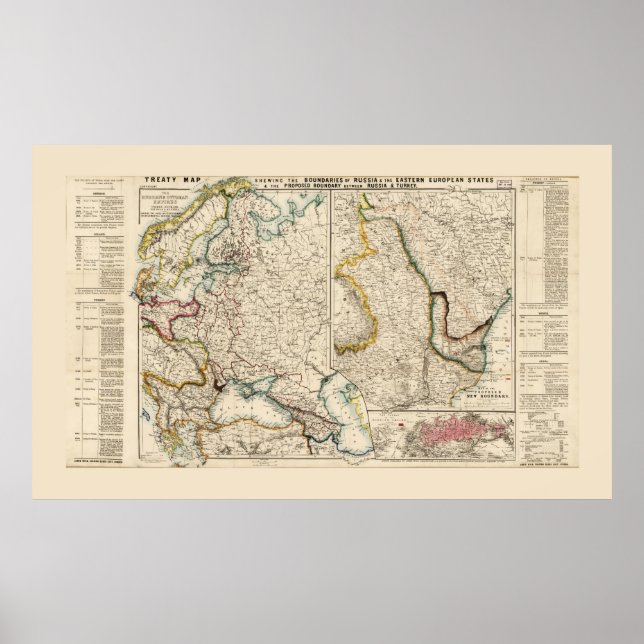 Karte Osteuropas (1856) Poster (Vorne)