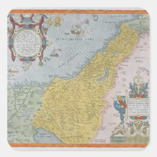 Karte Palästinas Quadratischer Aufkleber