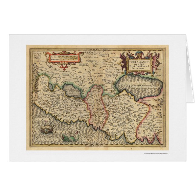Karte Palästinas und der umliegenden Gebiete 1710 (Vorderseite (Horizontal))