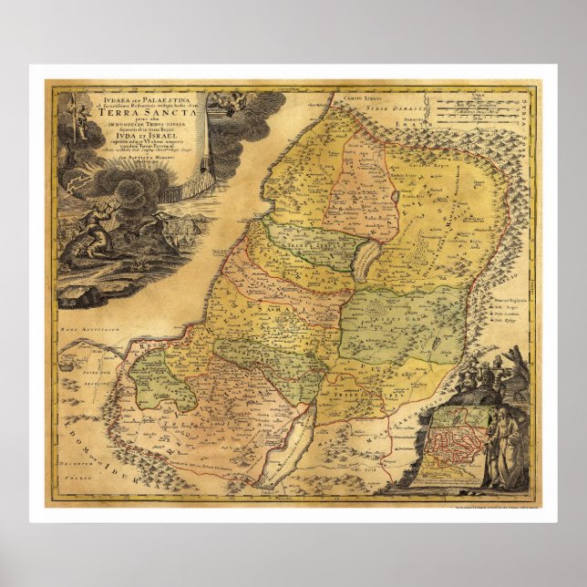 Karte Palästinas von Johann Baptist Homann 1715 Poster (Vorne)