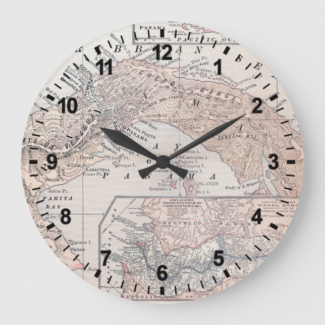 KARTE: PANAMA, 1907 GROßE WANDUHR (Vorderseite)