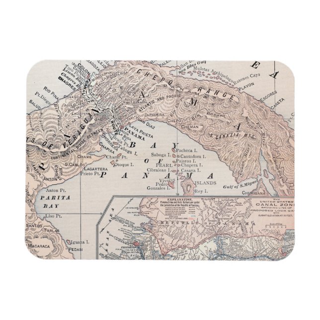 KARTE: PANAMA, 1907 MAGNET (Horizontal)