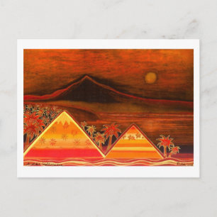 Karte Pastell-Art "Paradise Island mit Pyramids"