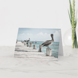 Karte - Pelikane auf dem Pier - Happy Birthday