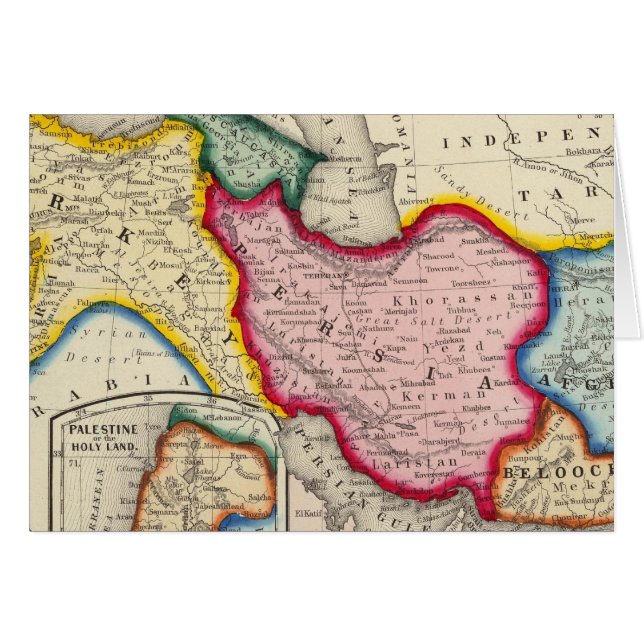 Karte Persiens, Türkei in Asien Afghanistan (Vorderseite (Horizontal))
