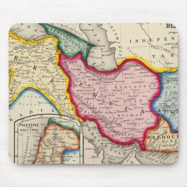 Karte Persiens, Türkei in Asien Afghanistan Mousepad (Vorne)