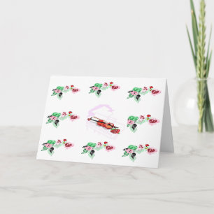 Karte: Pianobar mit Rose und Geige Karte