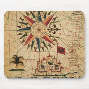 Karte Portolan Diagramm-  von Kairo, Ägypten Mousepad