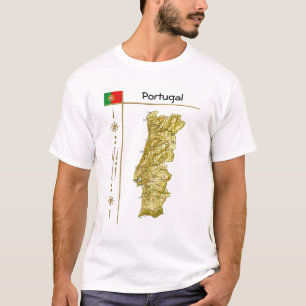 Karte Portugal + Flagge + T - Shirt