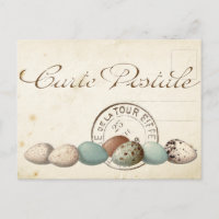Karte Postale Bird Set 1 von 4 (Postmarkeneier)