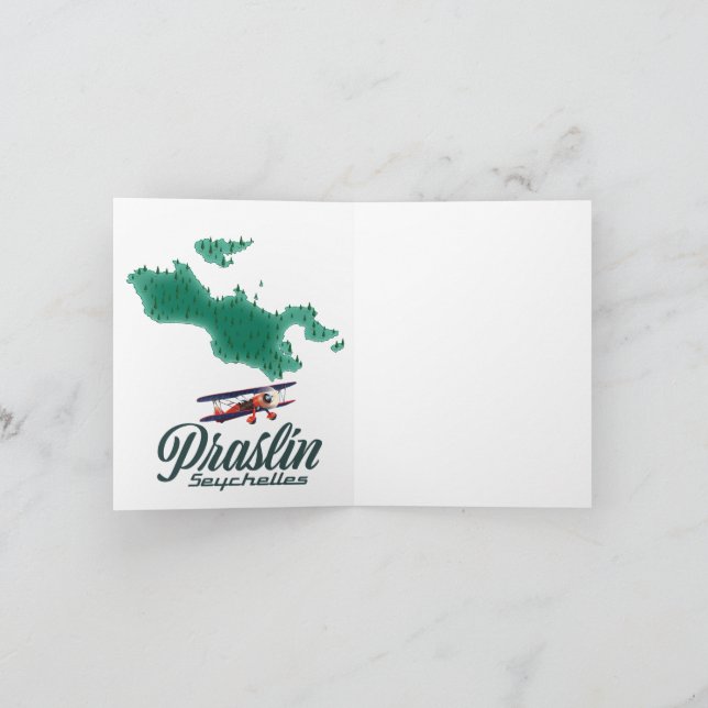 Karte Praslin Seychelles (Innenseite)