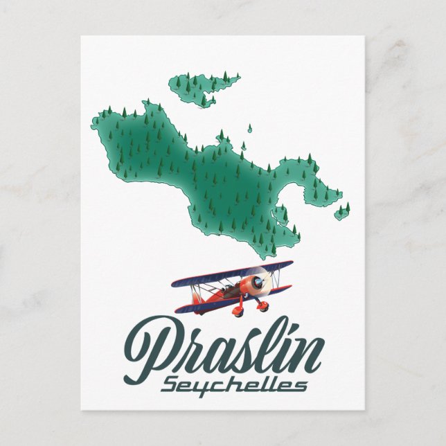 Karte Praslin Seychelles (Vorderseite)