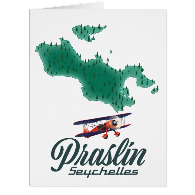 Karte Praslin Seychelles (Vorderseite)