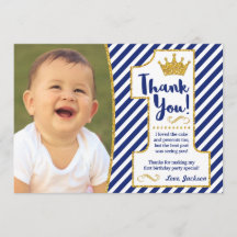 Karte Prinz-First Birthday Thank You