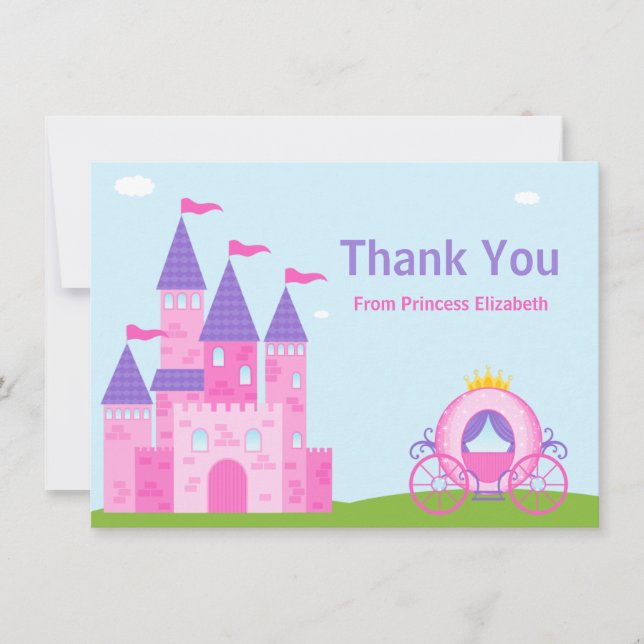 Karte Prinzessin-Birthday Party Thank You (Vorderseite)
