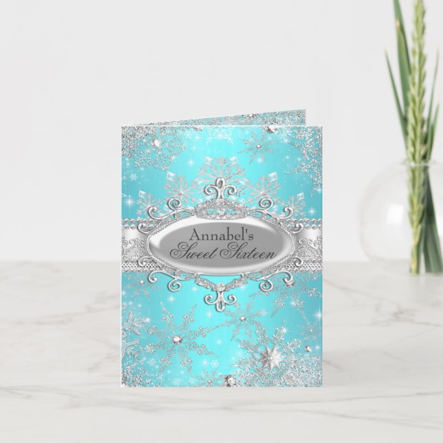 Karte Prinzessin-Winter Wonderland Thank You (Vorderseite)