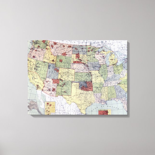 KARTE: RESERVIERUNGEN, 1892 LEINWANDDRUCK (Vorderseite)