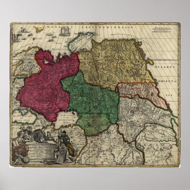 Karte Russlands (1704) Poster (Vorne)