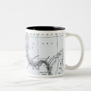 Karte schlug Isthmian Kanal-Wege vor Zweifarbige Tasse