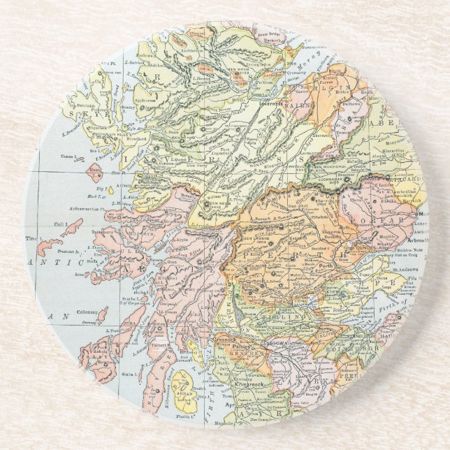 KARTE: SCHOTTLAND SANDSTEIN UNTERSETZER (Vorne)