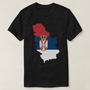 Karte Serbiens mit Flagge T-Shirt