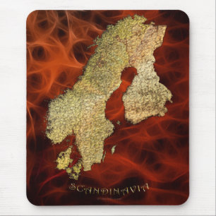Karte Skandinaviens Kartographie Mousepad