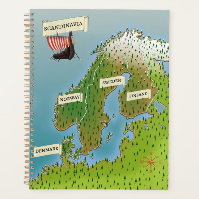 Karte Skandinaviens Planer (Vorderseite)