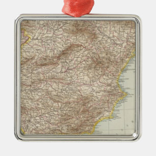 Karte Spaniens und Portugals Ornament Aus Metall