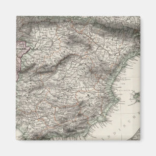 Karte Spaniens und Portugals von Stieler Magnet