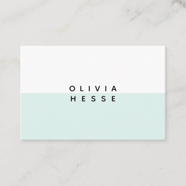 Karte sucht Minimal Blue White Business Card auf (Vorderseite)
