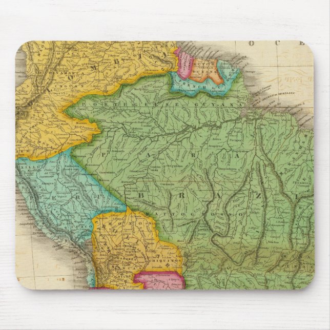 Karte Südamerikas 4 Mousepad (Vorne)