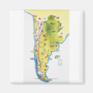 Karte Südamerikas Magnet