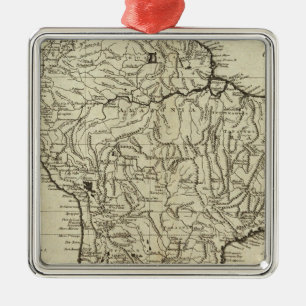 Karte Südamerikas Ornament Aus Metall