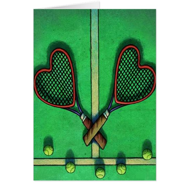 Karte ~ Tennis-Spieler ~ Tennis fängt mit Liebe (Vorne)
