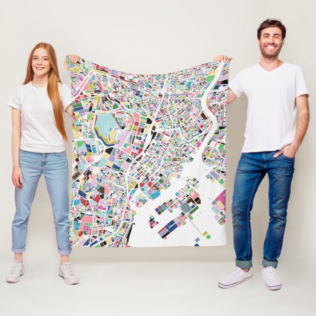 Karte Tokyos Japan Fleecedecke (Beispiel)