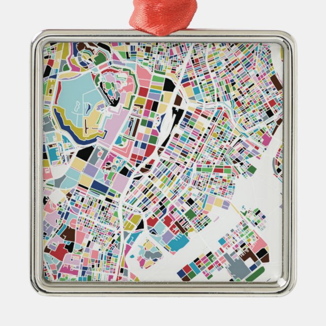 Karte Tokyos Japan Ornament Aus Metall (Vorne)