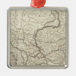 Karte Türkei und Griechenland Silbernes Ornament
